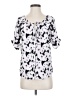 Larry Levine 100% Polyester White Short Sleeve Blouse Size S - photo 1