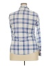 Passport 100% Polyester Plaid Blue Long Sleeve Blouse Size 2X - photo 2