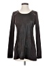 Patrizia Luca Metallic Black Long Sleeve Top Size S - photo 1