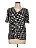 Anne Klein Polka Dots Black Short Sleeve Blouse Size L - photo 1