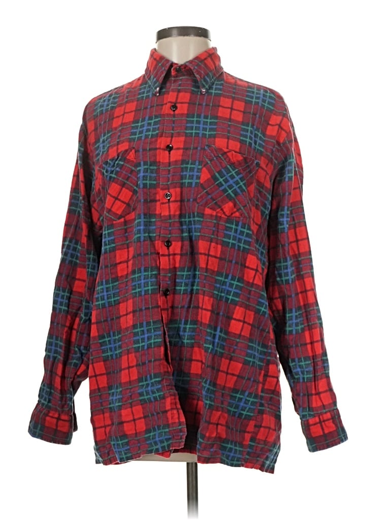 Pre-owned Assorted Brands Long Sleeve Button Down Shirt In Red