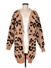 Shein 100% Polyester Animal Print Tan Cardigan Size 6 - photo 1