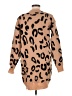 Shein 100% Polyester Animal Print Tan Cardigan Size 6 - photo 2