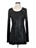Patrizia Luca Metallic Black Long Sleeve Top Size S - photo 1