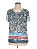 R.Q.T 100% Polyester Blue Short Sleeve Blouse Size 1X - photo 1