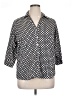 212 Collection Polka Dots Black 3/4 Sleeve Button-Down Shirt Size 1X - photo 1