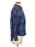 BDG 100% Cotton Plaid Blue Long Sleeve Button-Down Shirt Size S - photo 4