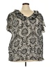 Allison Taylor 100% Polyester Black Short Sleeve Blouse Size 3X - photo 1