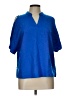 Shein Blue Short Sleeve Blouse Size L - photo 1