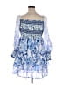 Shein 100% Polyester Paisley Blue Cocktail Dress Size L - photo 2