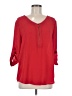 Tacera 100% Polyester Red 3/4 Sleeve Blouse Size M - photo 1