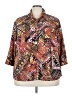 Unbranded 100% Polyester Print Brown 3/4 Sleeve Blouse Size 4X - photo 1