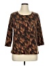 Kim Rogers 100% Polyester Brown 3/4 Sleeve Blouse Size XL (petite) - photo 1