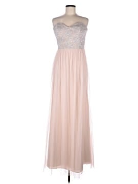 strapless open back dress Blush Pink Prom Dresses With Long Sleeves, A Line Elegant Evening Dres –  Uniquedresss main image 1