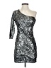 Ark & Co. 100% Polyester Metallic Silver Cocktail Dress Size S - photo 1