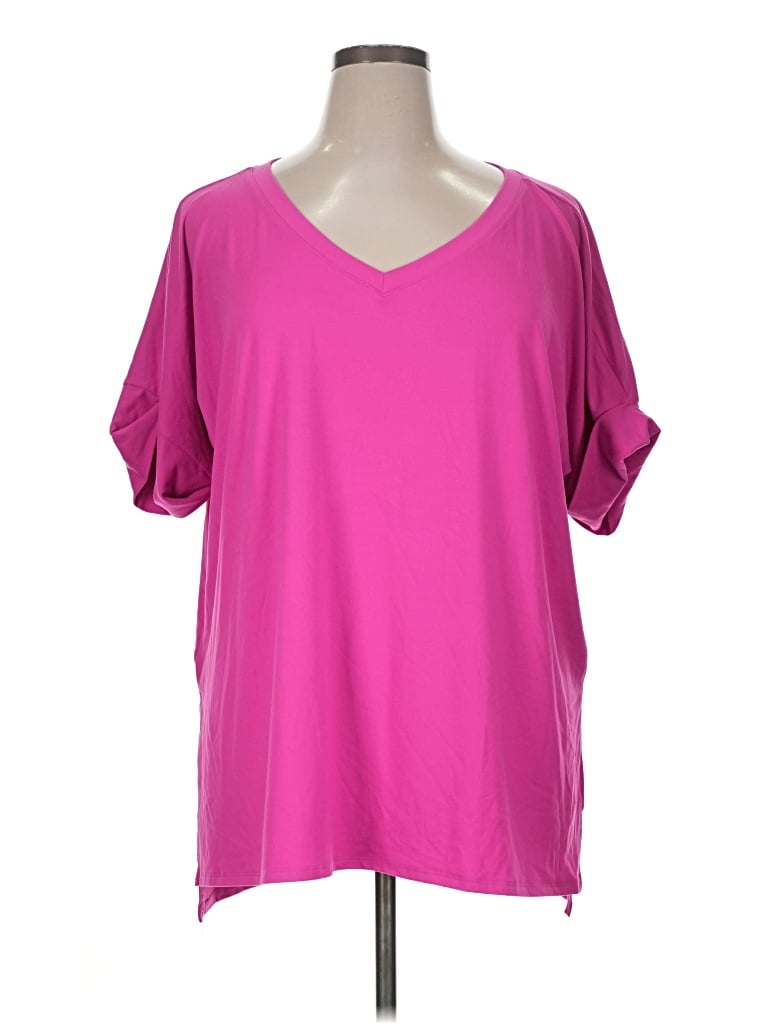 Pre-owned Zenana 3/4 Sleeve T-shirt In Pink