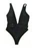 MATTE Collection Solid Black One Piece Swimsuit Size S - photo 1