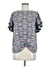 Ann Taylor LOFT 100% Polyester Blue Short Sleeve Blouse Size M - photo 1