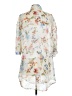 Unbranded 100% Polyester Floral Ivory 3/4 Sleeve Blouse Size L - photo 2