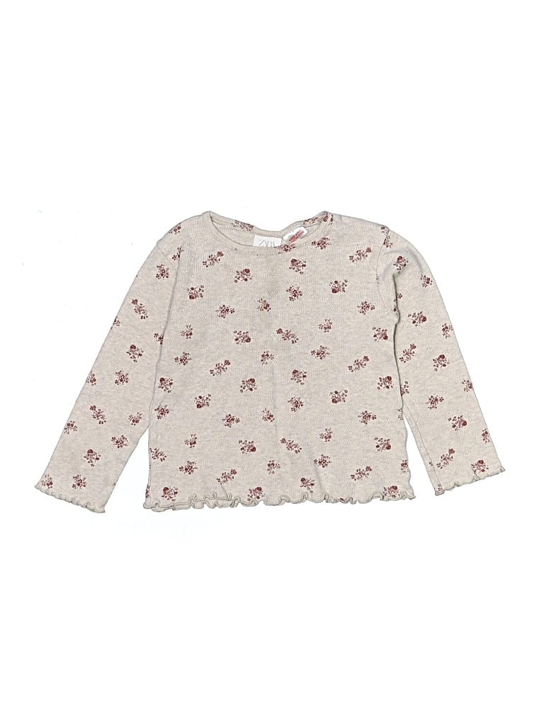 Pre-owned Zara Kids' Long Sleeve Blouse In White