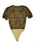 WAYF 100% Polyester Animal Print Gold Brown Bodysuit Size XS - photo 2