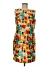 Tahari 100% Polyester Graphic Orange Yellow Cocktail Dress Size 8 - photo 1