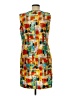 Tahari 100% Polyester Graphic Orange Yellow Cocktail Dress Size 8 - photo 2