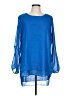 Zac & Rachel 100% Polyester Blue Long Sleeve Blouse Size L - photo 1