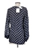 Joie 100% Silk Argyle Blue 3/4 Sleeve Silk Top Size S - photo 2