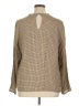 Zara Houndstooth Tan Long Sleeve Blouse Size XL - photo 2