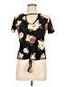 Assorted Brands Floral Black Short Sleeve T-Shirt Size M - photo 1