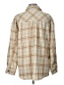 Automet 100% Polyester Plaid Tan Long Sleeve Blouse Size L - photo 2