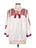 Chico's 100% Cotton Multi Color White 3/4 Sleeve Blouse Size Lg (2) - photo 1