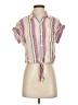 Rails Stripes Pink Short Sleeve Blouse Size XS - photo 1