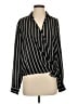 another story Stripes Black Long Sleeve Blouse Size S - photo 1