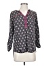 One September 100% Rayon Black Gray 3/4 Sleeve Blouse Size XS - photo 1