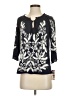 Unbranded 100% Rayon Black 3/4 Sleeve Blouse Size XS - photo 1