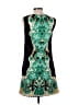 Unbranded 100% Polyester Graphic Floral Black Green Cocktail Dress Size S - photo 2