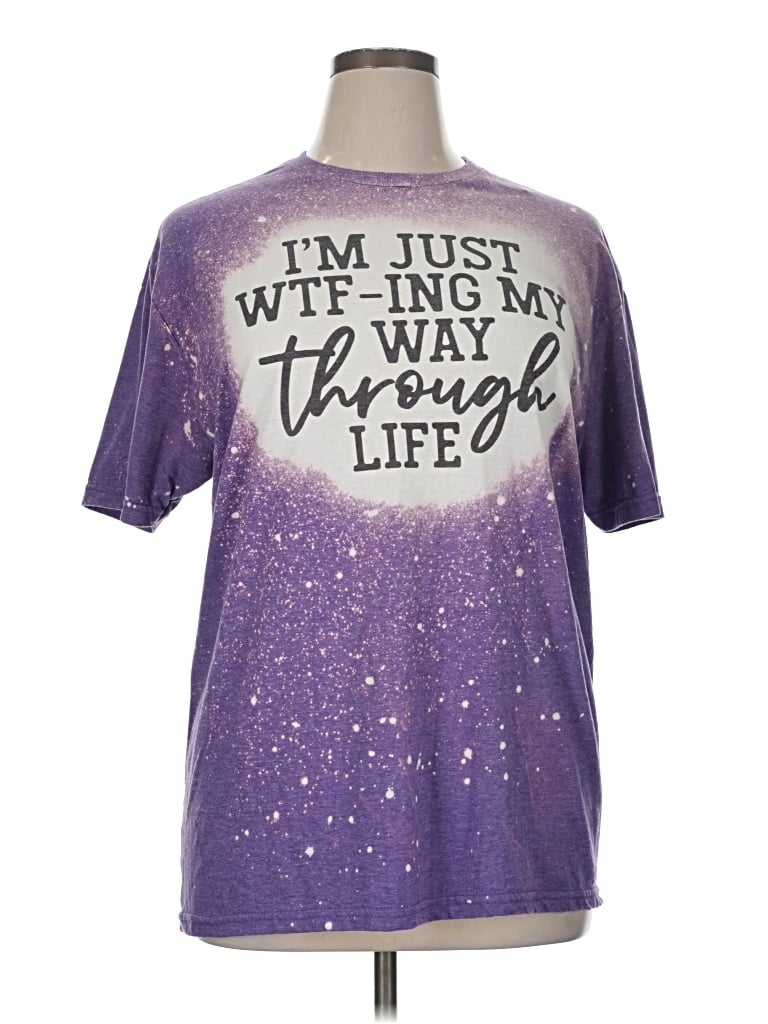 Pre-owned Gildan Short Sleeve T-shirt In Purple