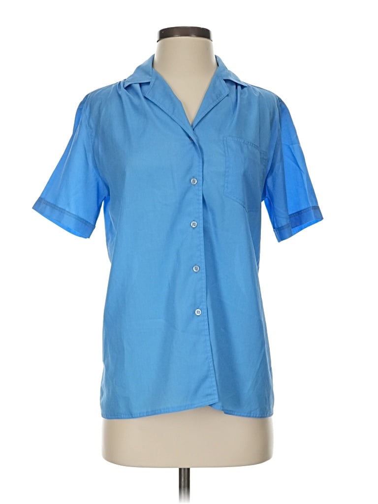 Pre-owned Assorted Brands Short Sleeve Blouse In Blue