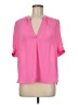 Current Air 100% Polyester Pink Short Sleeve Blouse Size M - photo 1
