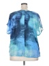 One World 100% Polyester Blue Short Sleeve Blouse Size 2X - photo 2