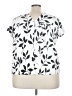 Unbranded Print White Short Sleeve Blouse Size 3X - photo 2