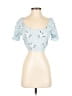 Shein 100% Polyester Blue Short Sleeve Blouse Size 4 - photo 1