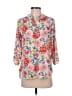 Cure 100% Polyester Floral Pink 3/4 Sleeve Blouse Size S - photo 1