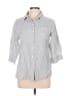Love Notes 100% Cotton Stripes Gray 3/4 Sleeve Button-Down Shirt Size L - photo 1