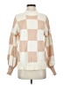 Zesica Checkered-gingham Tan Turtleneck Sweater Size S - photo 1