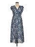 Assorted Brands 100% Polyester Print Blue Casual Dress Size M - photo 1