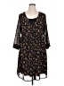 Torrid 100% Polyester Floral Black Casual Dress Size 1X Plus (1) - photo 1