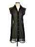 Sequin Hearts Black Sleeveless Button-Down Shirt Size S - photo 1